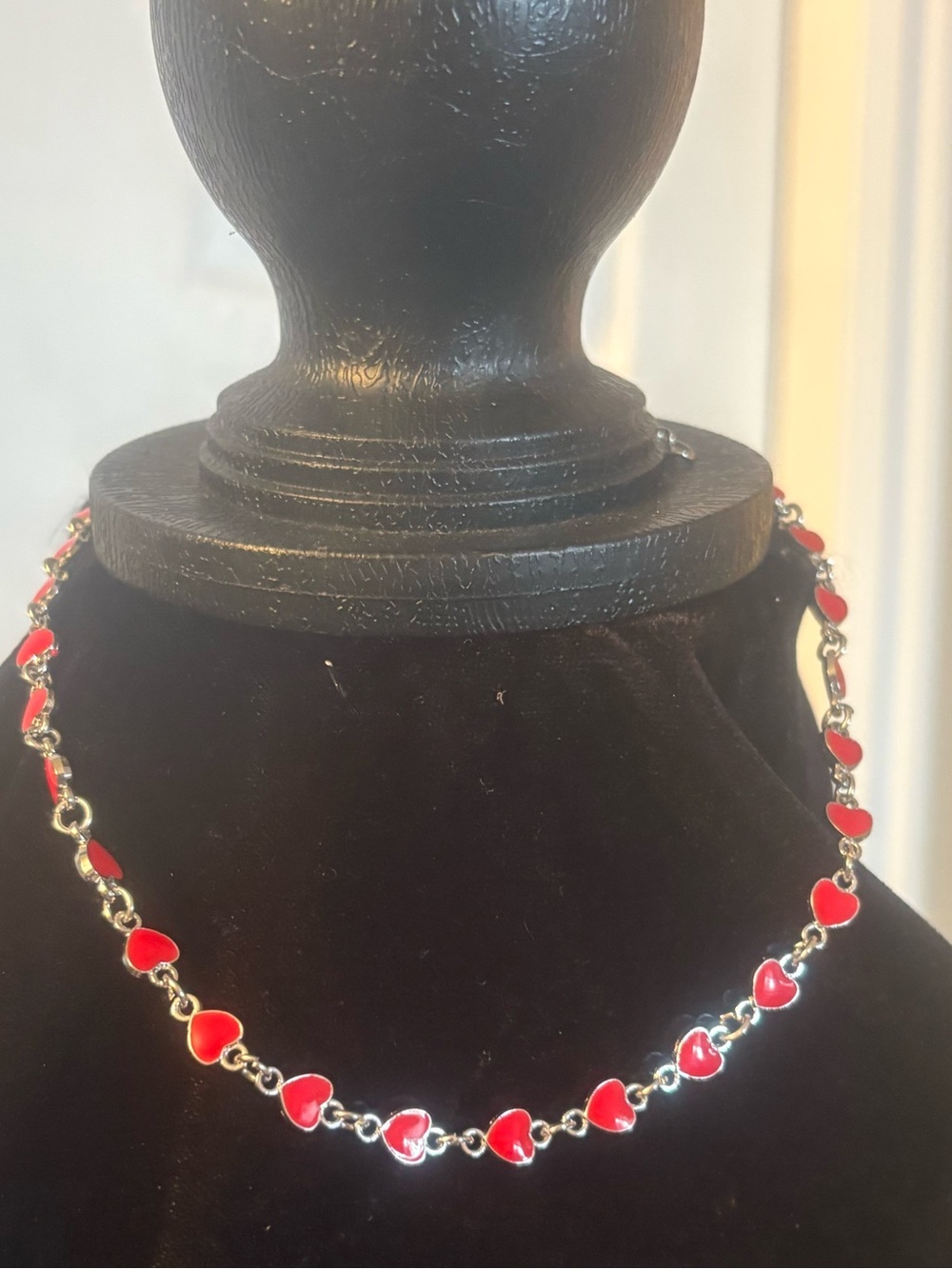 Red Heart Link Necklace - Women Jewelry